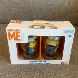 Despicable Me Minion Made 2 Piece Glass Set Drinkware 10 oz